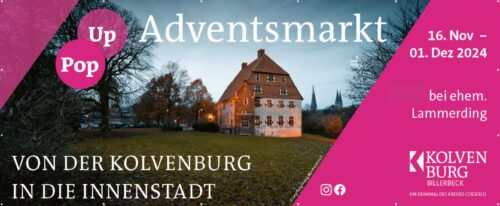 Der Adventsmarkt der Kolvenburg findet 2024 in der Innenstadt Billerbecks statt.